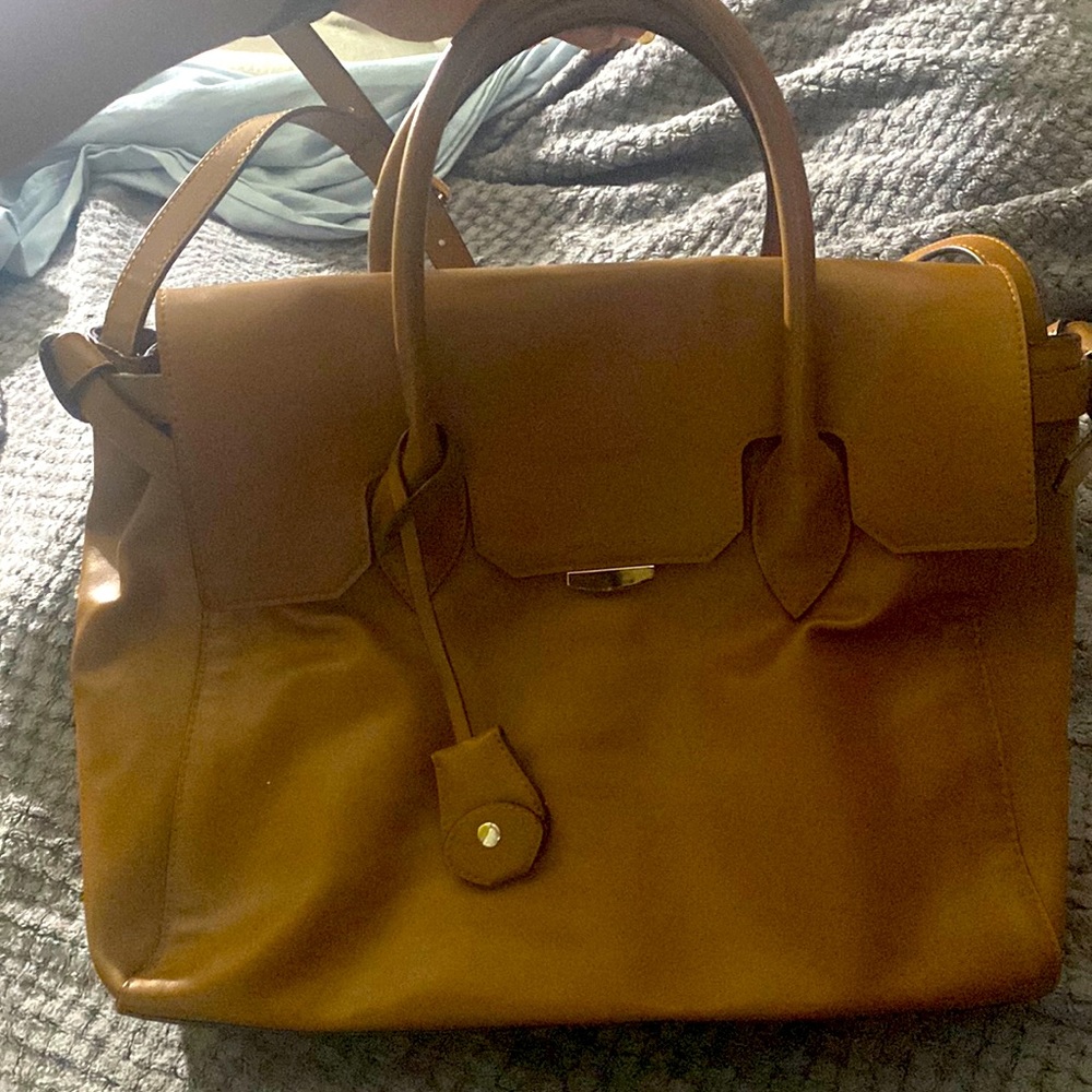 Tan Leather Briefcase by The Limited - only used once.